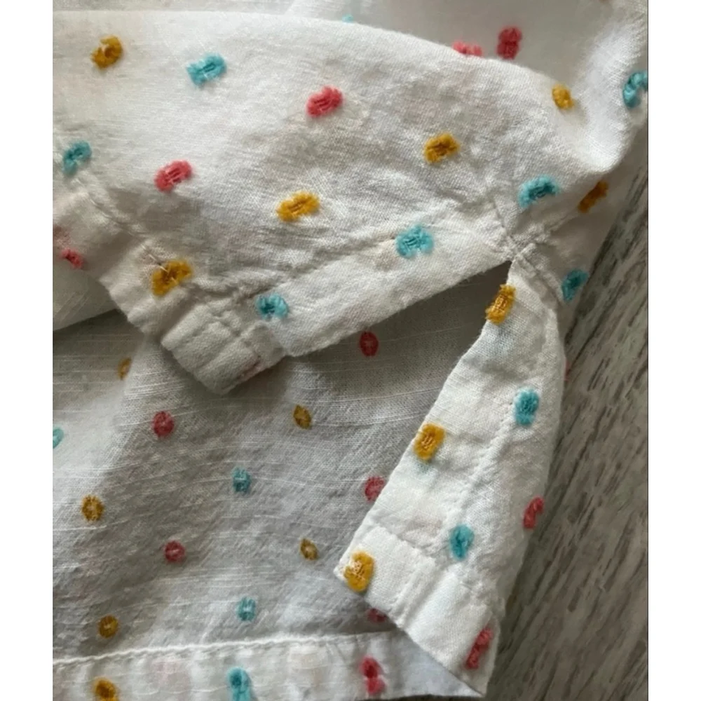 Loft clip dot puff sleeve shirt small petite